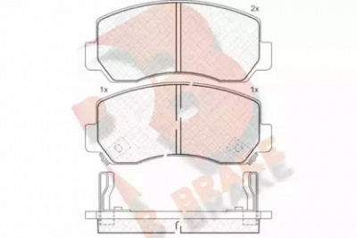 R BRAKE rb1164 -  Комплект тормозных колодок, дисковый тормоз